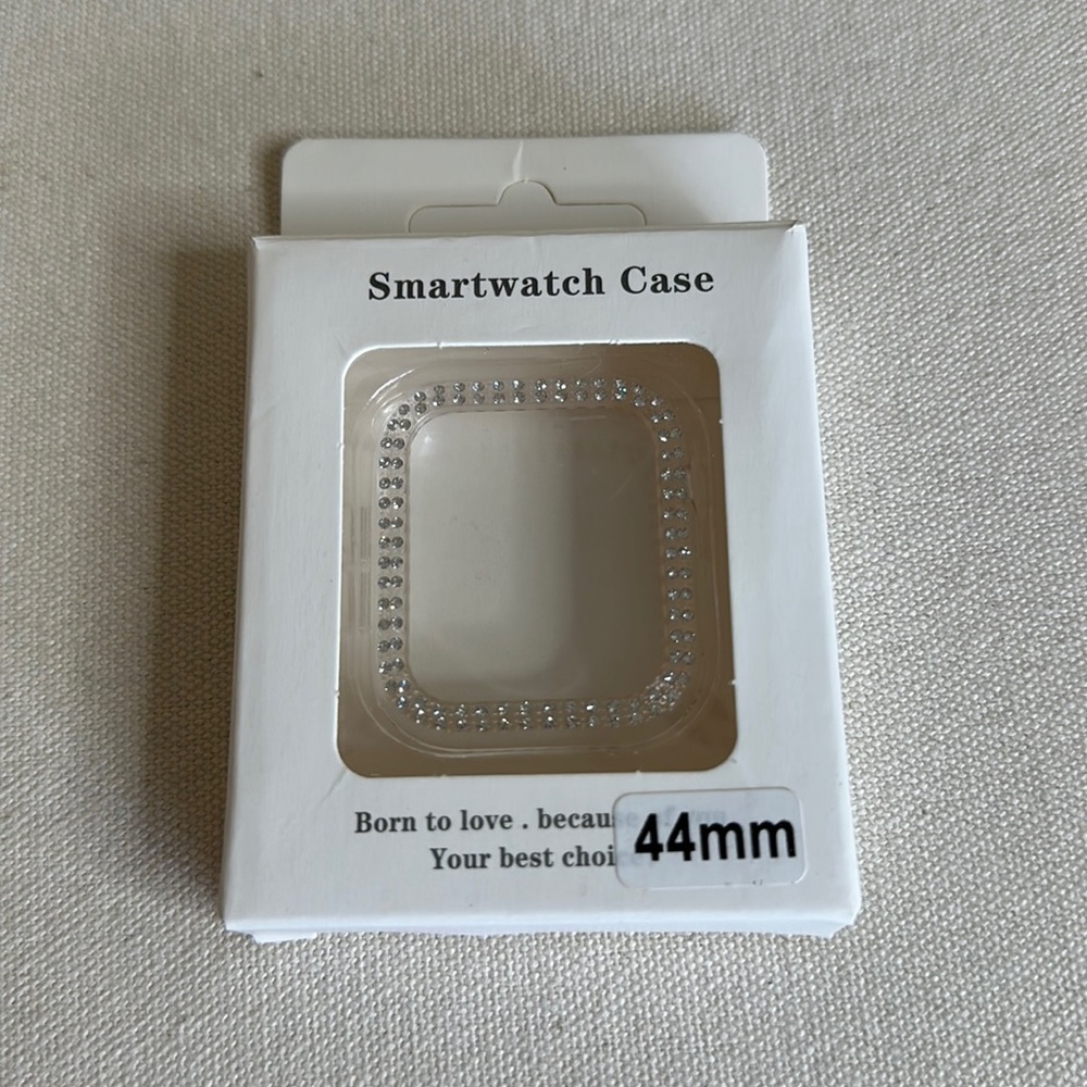 NWT Sparkling 44mm Smartwatch Bumper Classic Clear With Clear Crystals Snap On